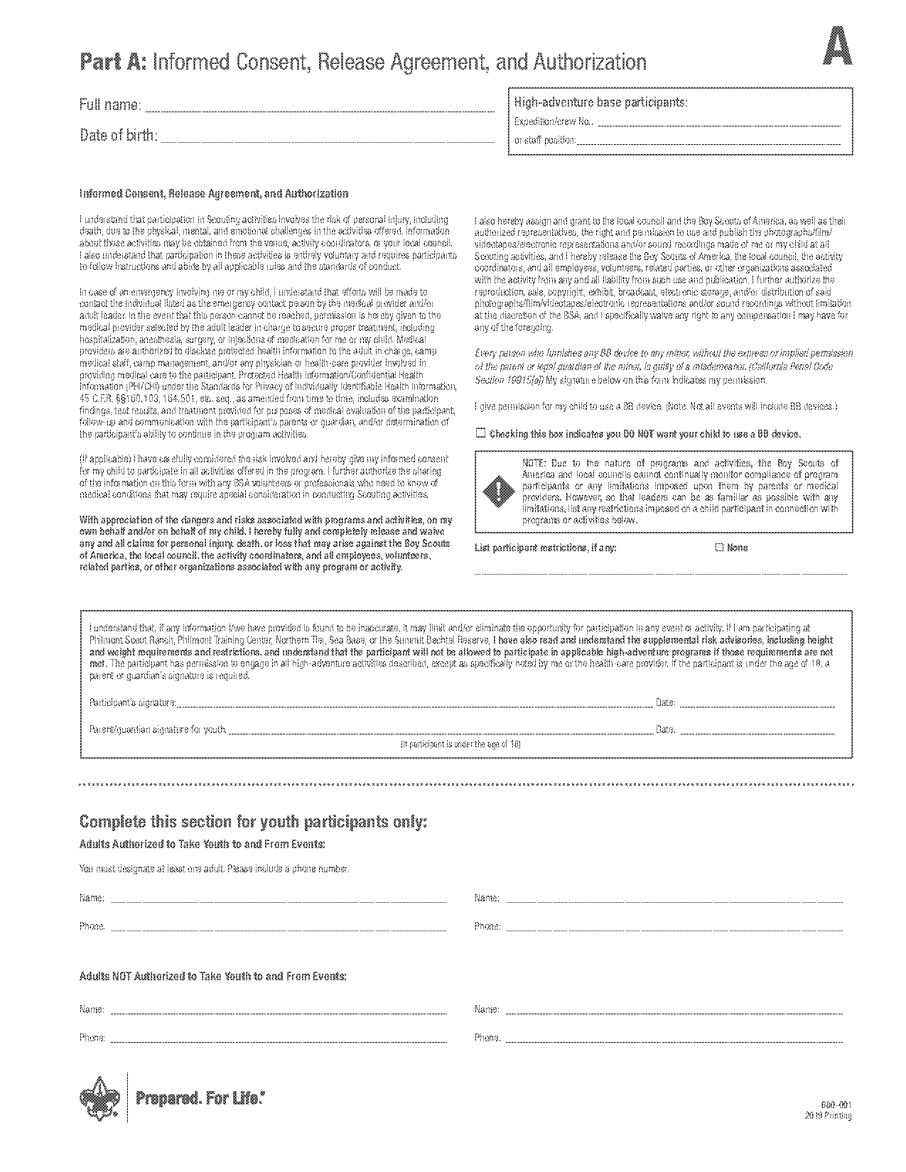 bsa northern tier medical form